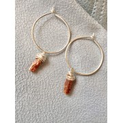 313 Boucles d'oreilles anneaux citrine, argent sterling